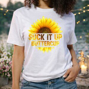 Suck It Up Buttercup White Graphic Tee Custom Style T-Shirt Trendy Top